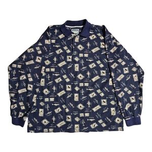 Vintage Northern Elements AOP Polo Long Sleeves